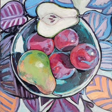 Load image into Gallery viewer, Original Acrylic Still Life Painting Plums and Pears
