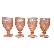 Load image into Gallery viewer, Vintage Style Wine Glasses Set of 4 Peach
