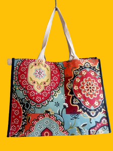 Colourful Everyday Canvas Tote Bag With Waterproof Lining Otto