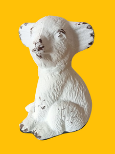 Cast Iron Door Stop / Figurine / Statue Koala Antique White