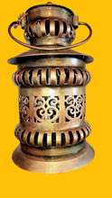Load image into Gallery viewer, Cut Out Metal Lantern / Tea Light Holder Brass Colour
