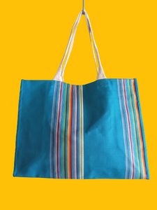 Colourful Everyday Canvas Tote Bag With Waterproof Lining Stripes