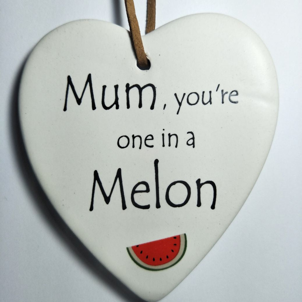Ceramic Hanging Heart One in a Melon Mum
