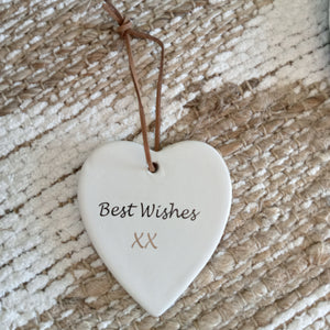 Ceramic Hanging Heart Fantastic Animal Best Wishes XX