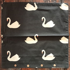 Swan Print Euro Cotton Cushion Cover 60x60cm