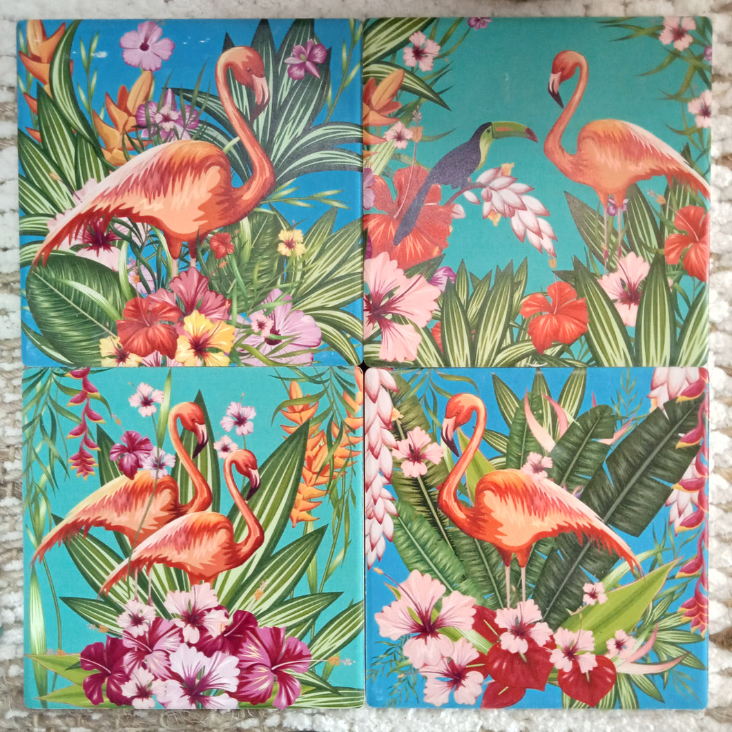 Ceramic Coasters Flamingo S4