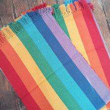 Load image into Gallery viewer, Bright Stripe Rainbow Cotton Rug with Tassel 120*180cm
