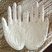 Load image into Gallery viewer, Cast Iron Trinket Tray Henna Hands
