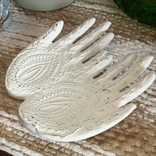 Load image into Gallery viewer, Cast Iron Trinket Tray Henna Hands
